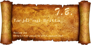 Tarjányi Britta névjegykártya